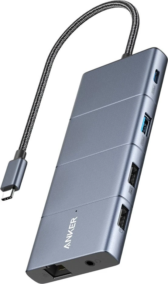ANR Anker Innovations A83880A1 sąsajos šakotuvas C tipo USB 10000 Mbit/ai Pilka