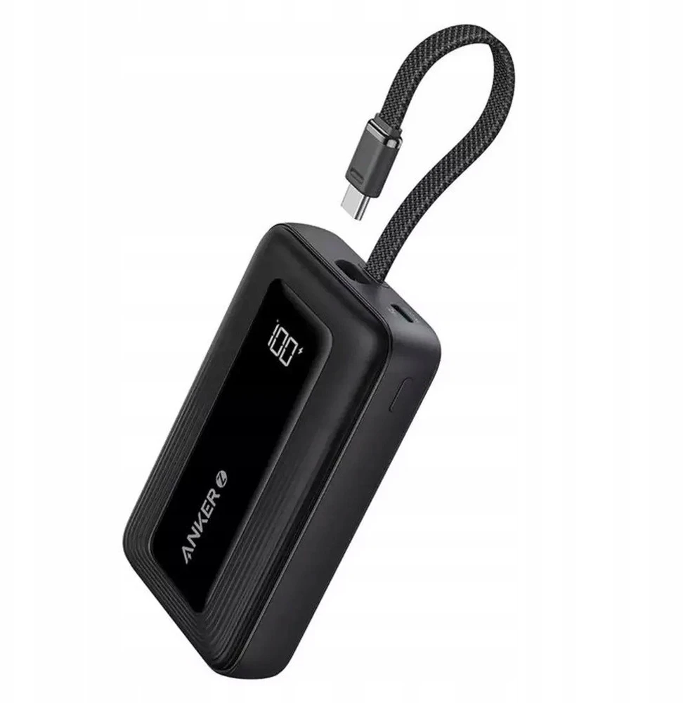 Anker | Išorinė baterija su integruotu USB-C laidu | A1689H11 | 20000 mAh | 30 W išvestis | Juodas
