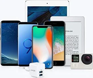 „Anker PowerPort Mini“ dvigubas sieninis įkroviklis, 2 vnt., kompaktiškas USB įkroviklis, 2,5 A galia