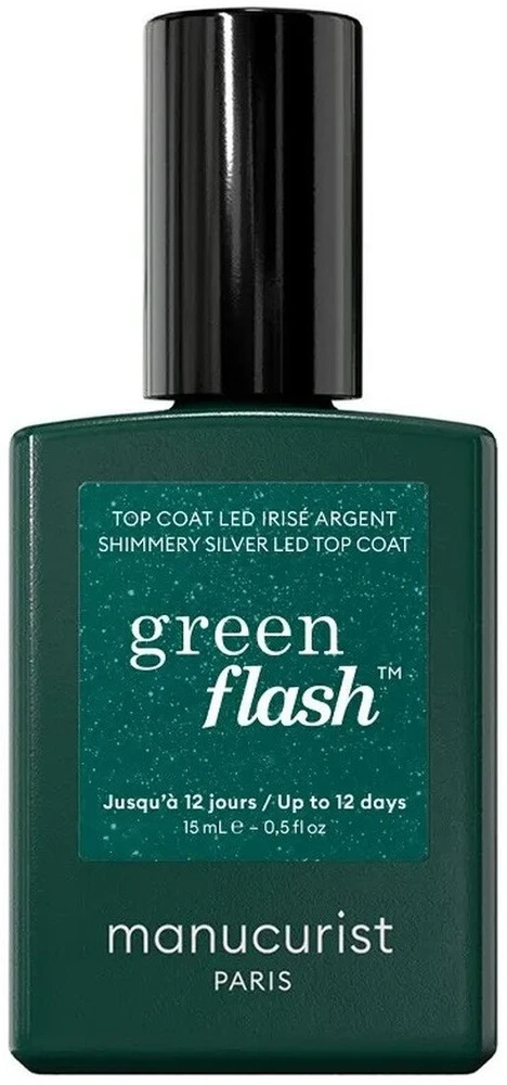 Anny Manucurist „Žalias Flash“ viršutinis sluoksnis, blizgus sidabras, 15 ml