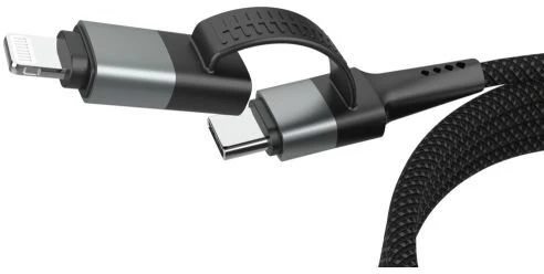 Ansmann 1700-0188 kabelis USB 1,2 m USB A/USB C USB C/Lightning juoda, sidabrinė
