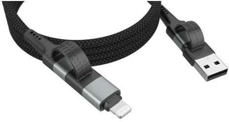 Ansmann 1700-0188 kabelis USB 1,2 m USB A/USB C USB C/Lightning juoda, sidabrinė