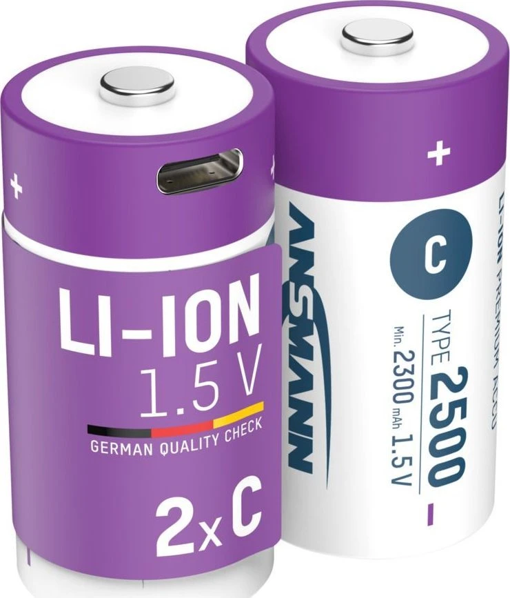 Ansmann ANSMANN 1313-0004 Li-Ion rechargeable batteries Baby C type 2500 (min. 2300 mAh) 2-pack box
