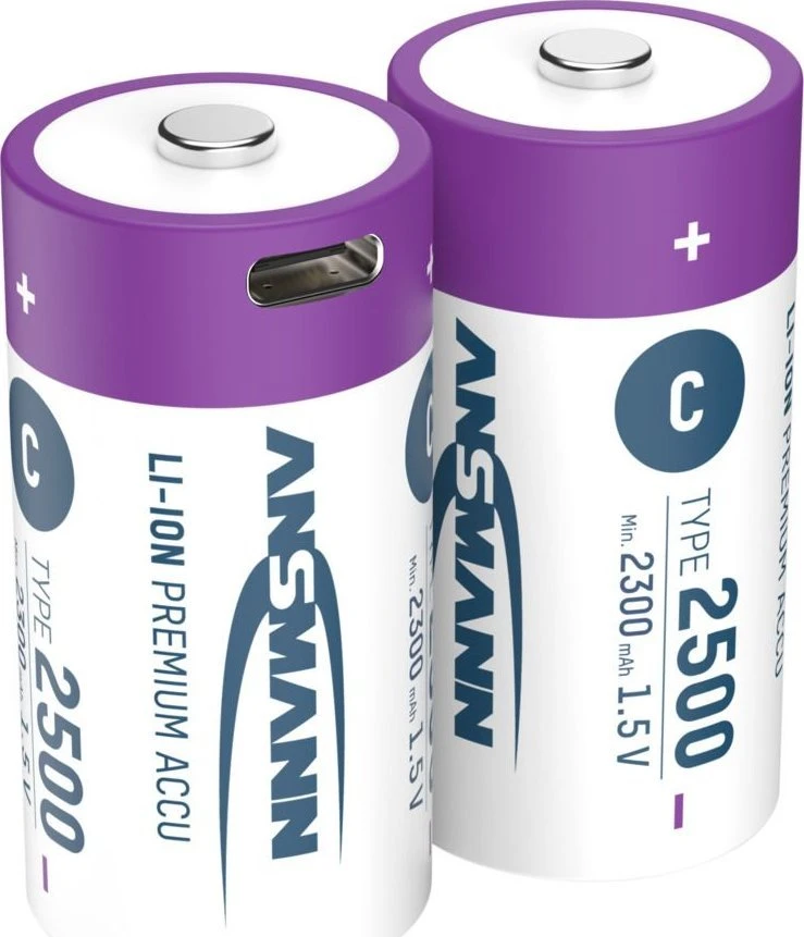 Ansmann ANSMANN 1313-0004 Li-Ion rechargeable batteries Baby C type 2500 (min. 2300 mAh) 2-pack box
