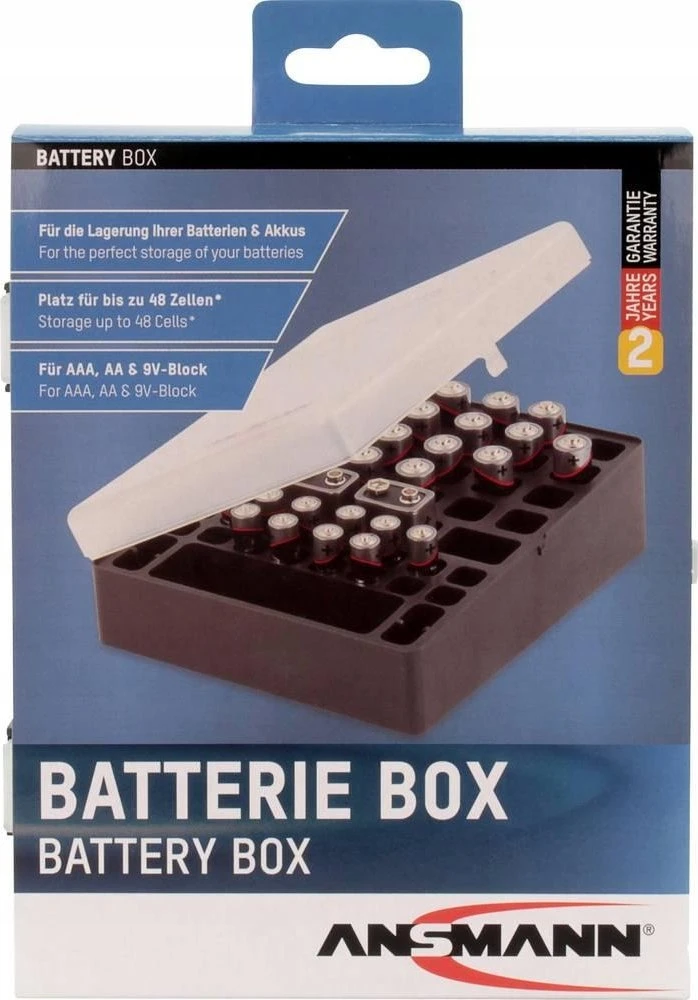 Ansmann ANSMANN 1900-0041 Dėžutė iki 24x Mignon AA, 16x Micro AAA ir 4x 9V E-Block