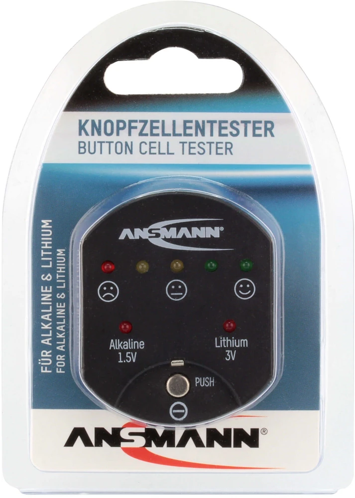 Ansmann Ansmann Mono elementų testeris, CR1620, Šarminės, Ličio, Juodas