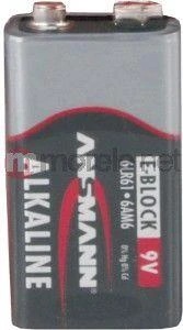 Šarminė baterija 6LR61 (1604, 6F22, 522) 9V 500mAh ANSMANN