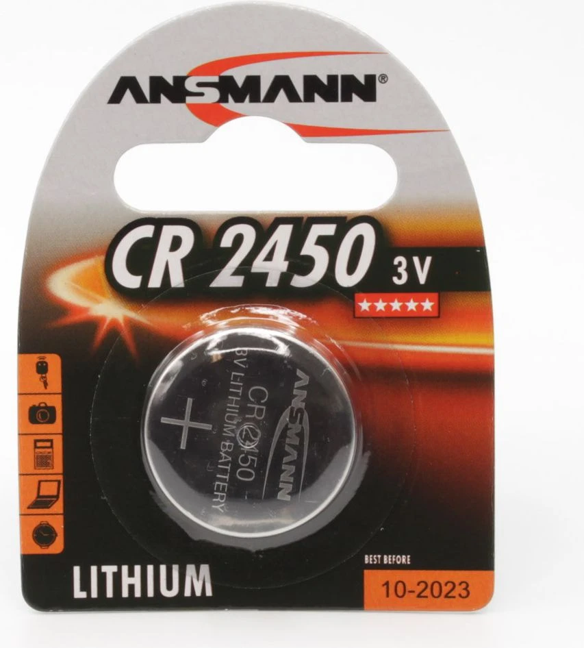 Ansmann CR 2450, Vienkartinė baterija, CR2450, Ličio jonų (Li-Ion), 3 V, 1 vnt., Nikelis