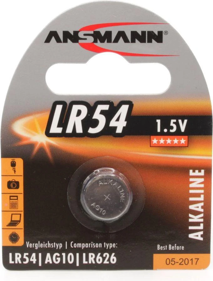 Ansmann Šarminė baterija LR 54, Vienkartinės baterijos, Šarminė, 1,5 V, 1 vnt., LR 54