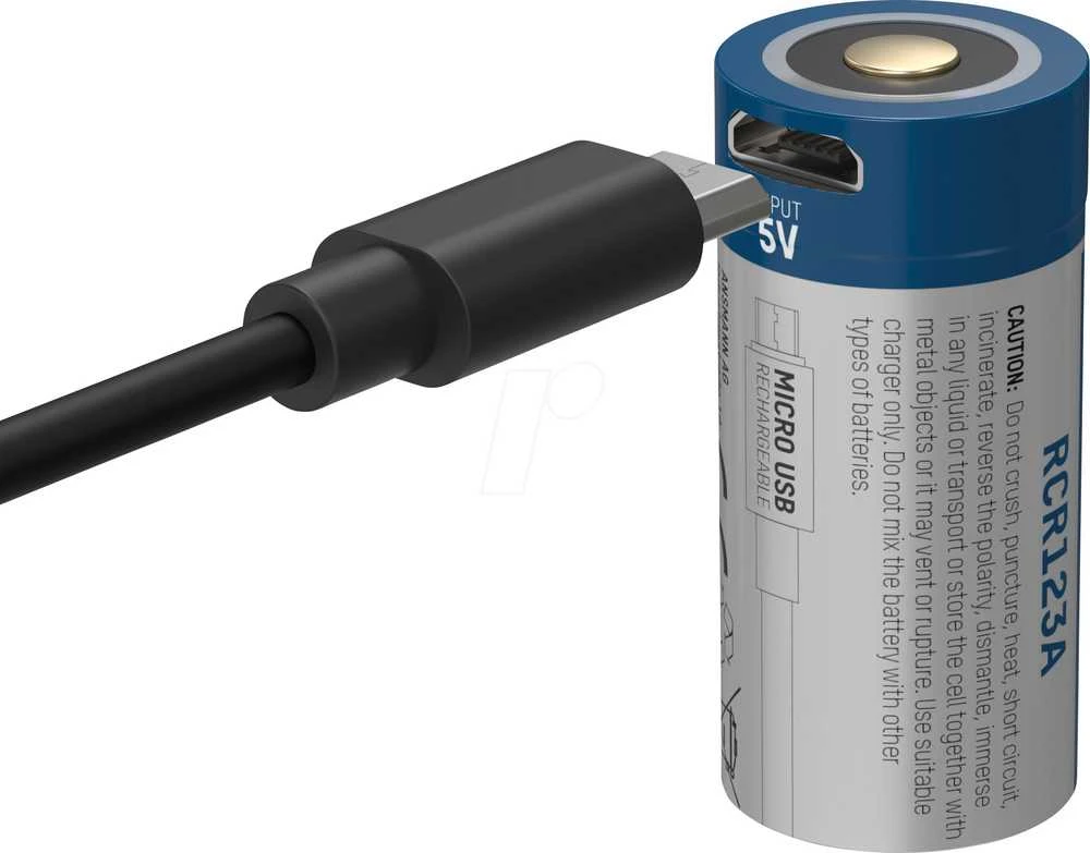 Ansmann 16340 baterija su integruota micro-USB jungtimi