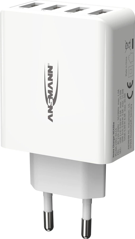 Ansmann namų įkroviklis HC430 4xUSB 3000mA baltas