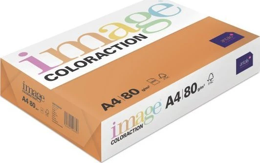 Spalvotas biuro popierius Image Coloraction, A4, 80g, Amsterdam, oranžinės spalvos, 500 lapų
