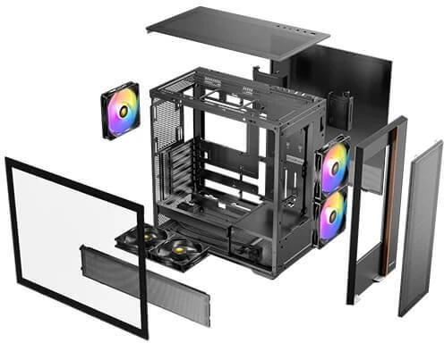 Antec FLUX REAR Juodas dėklas