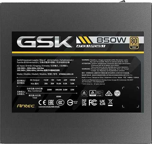 Maitinimo šaltinis Antec GSK ATX 3.1 850 W (0-761345-20050-9)