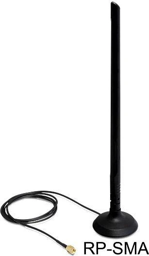 Delock WLAN 802.11 b/g/n Ant. RP-SMA 6.5 dBi omnidir. Gelis. su magnetu. stovėti