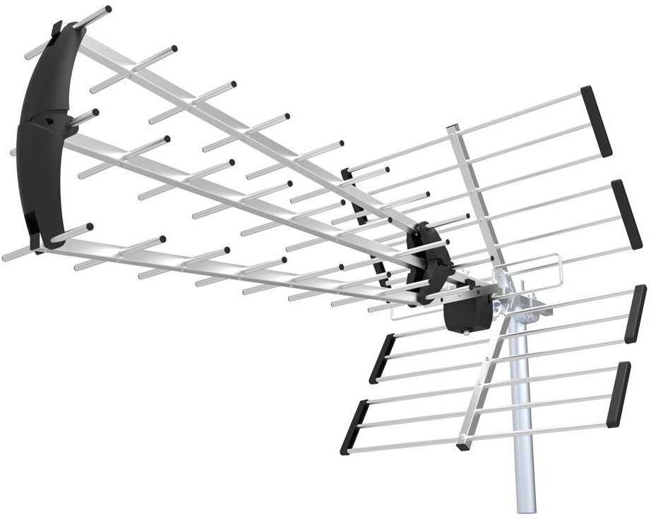„Evolveo Flexi 2“ antena, 5G filtras, 10 m kabelis, IEC/F adapteris, pasyvi lauko DVB-T/T2 antena, išplečiama stiprintuvu