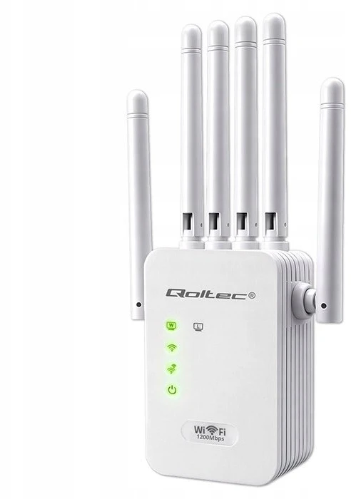 „Qoltec“ stiprintuvas, signalinis „WiFi 5“ | Kartotuvas | Prieigos taškas | AC1200 | 6 antenos | 2x RJ45 | 128 MB