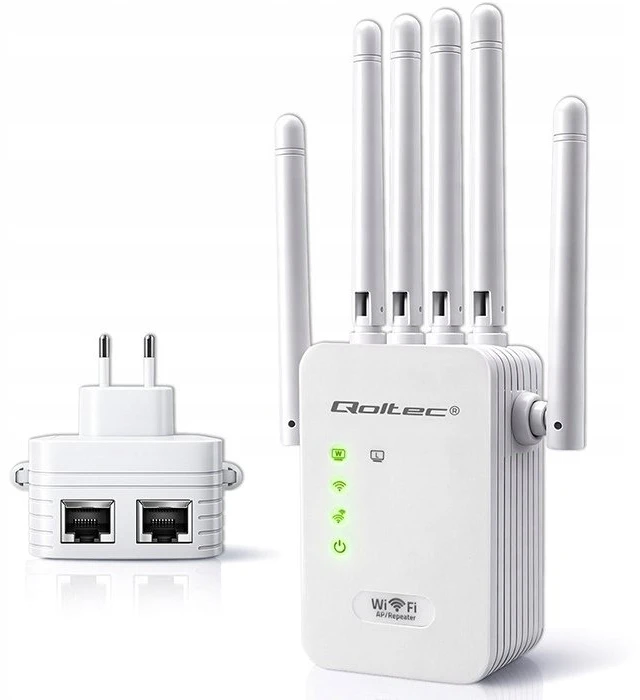 Maršrutizatorius Qoltec WiFi signalo stiprintuvas AX300 6 antenos 2x RJ45