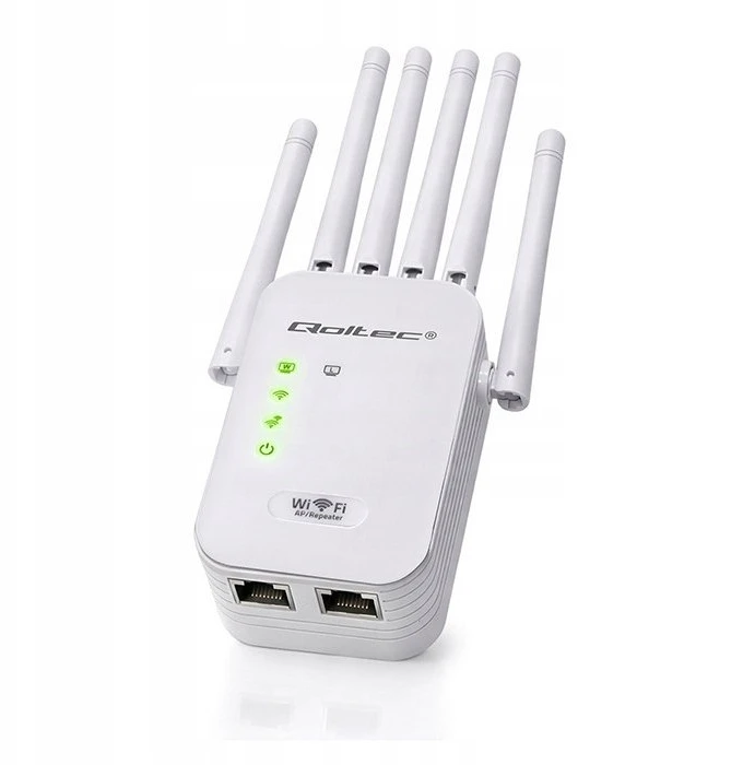 Maršrutizatorius Qoltec WiFi signalo stiprintuvas AX300 6 antenos 2x RJ45
