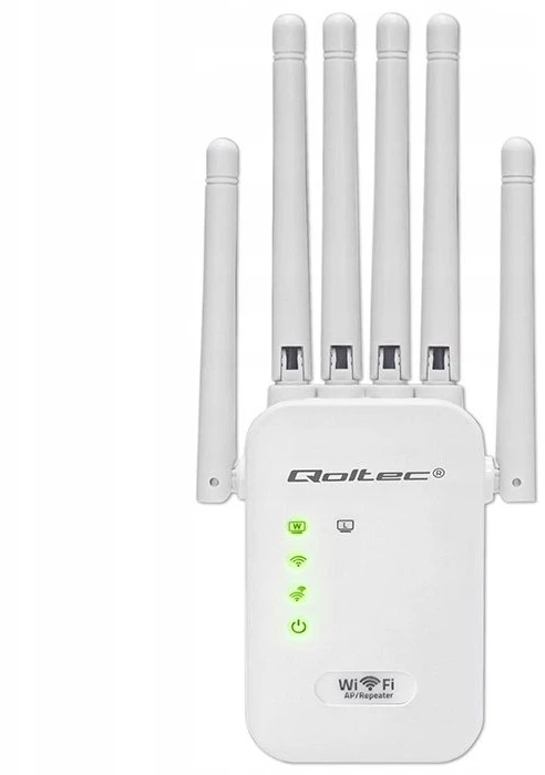Maršrutizatorius Qoltec WiFi signalo stiprintuvas AX300 6 antenos 2x RJ45