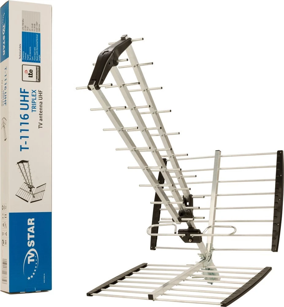 TV Antena eSTAR T-1116 UHF Triplex LTE Juoda