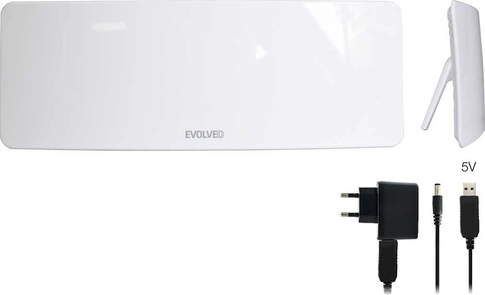 RTV antena Evolveo XANY 1 LTE 230/5V, 50dBi aktyvi vidinė antena DVB-T/T2, LTE filtras