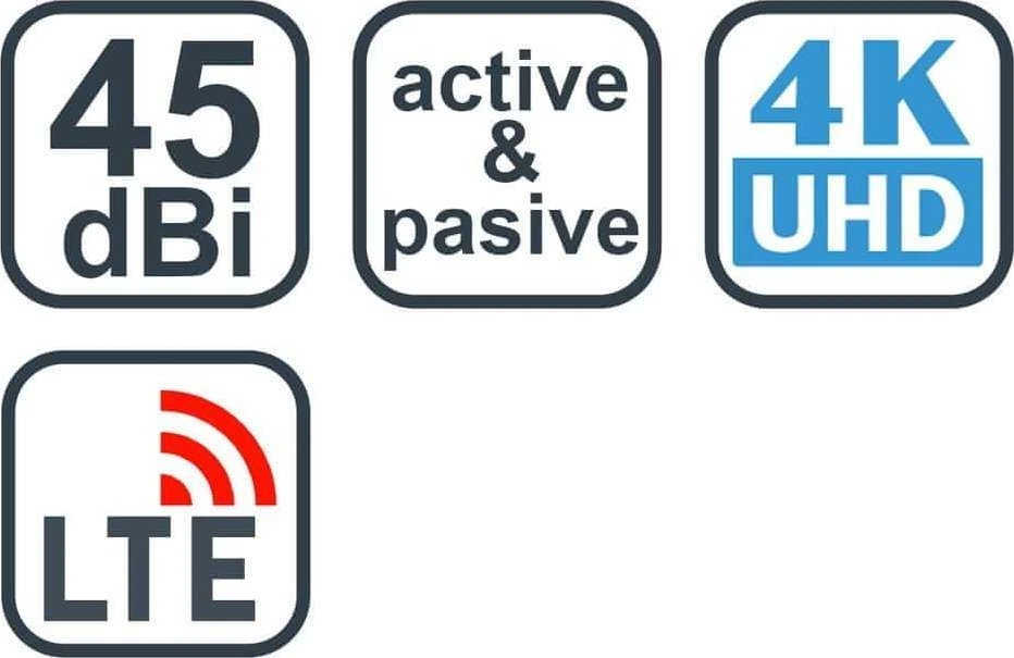 EVOLVEO Xany 2A, 230/5V, aktyvi patalpų antena FM/DAB+/DVB-T2, LTE, 4G, 5G filtras