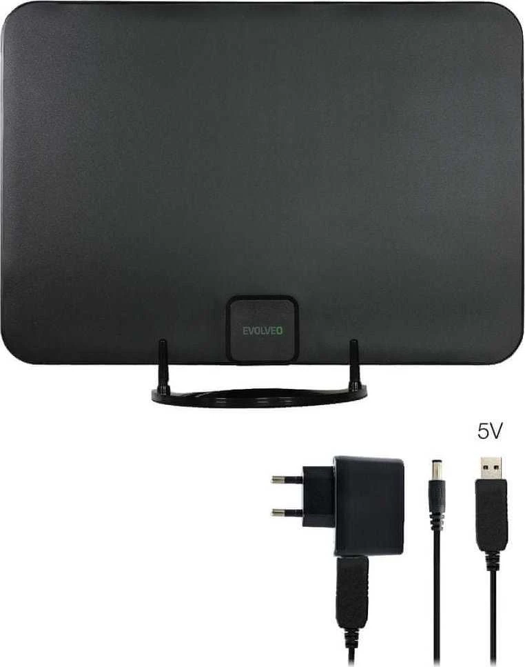 EVOLVEO Xany 2A, 230/5V, aktyvi patalpų antena FM/DAB+/DVB-T2, LTE, 4G, 5G filtras