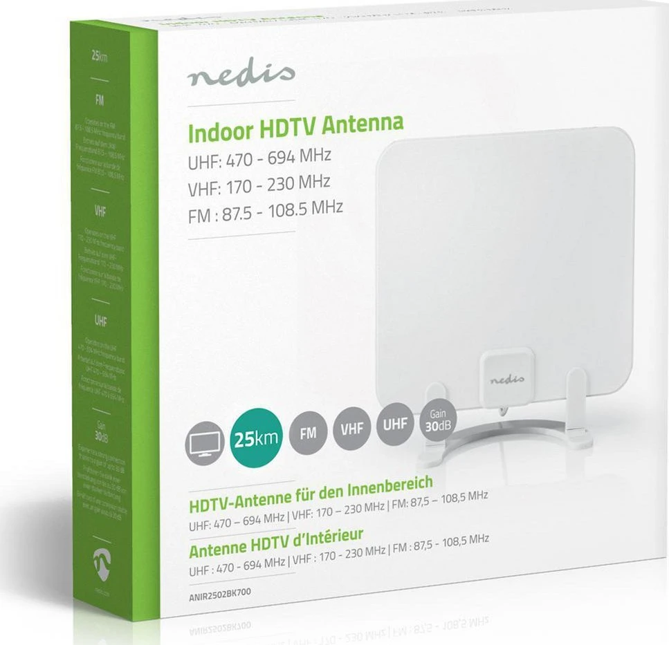 „Nedis ANIR2502BK700“ RTV antena, skirta vidaus patalpoms, TV antena