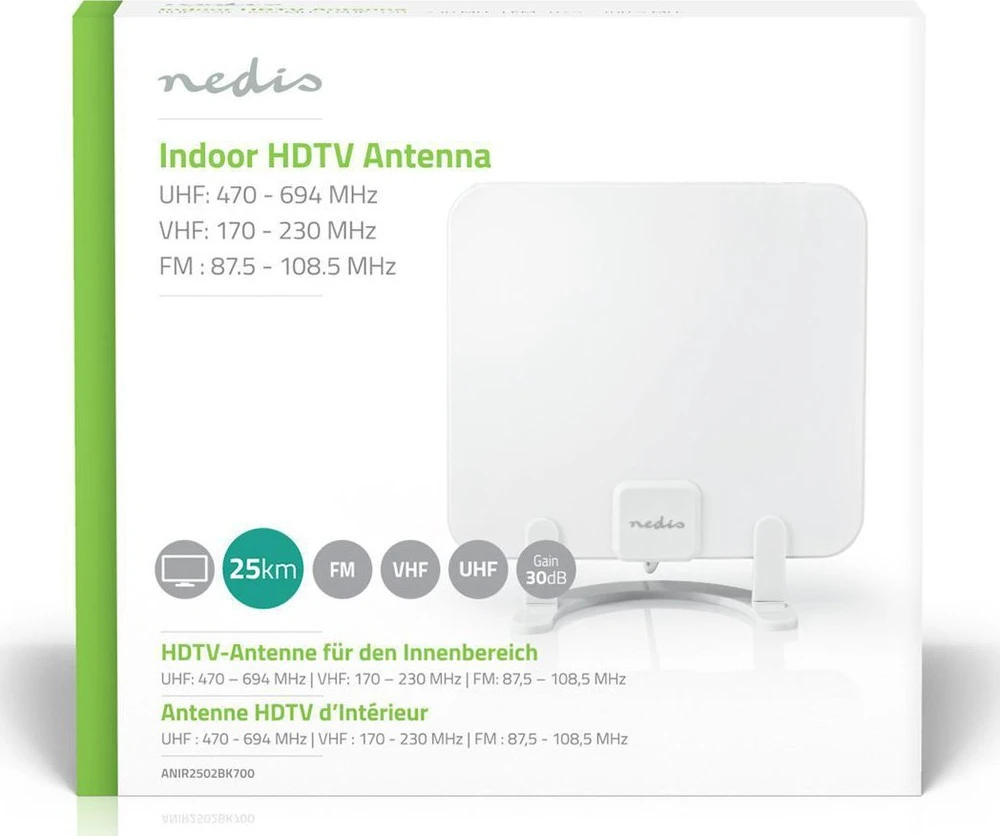 „Nedis ANIR2502BK700“ RTV antena, skirta vidaus patalpoms, TV antena