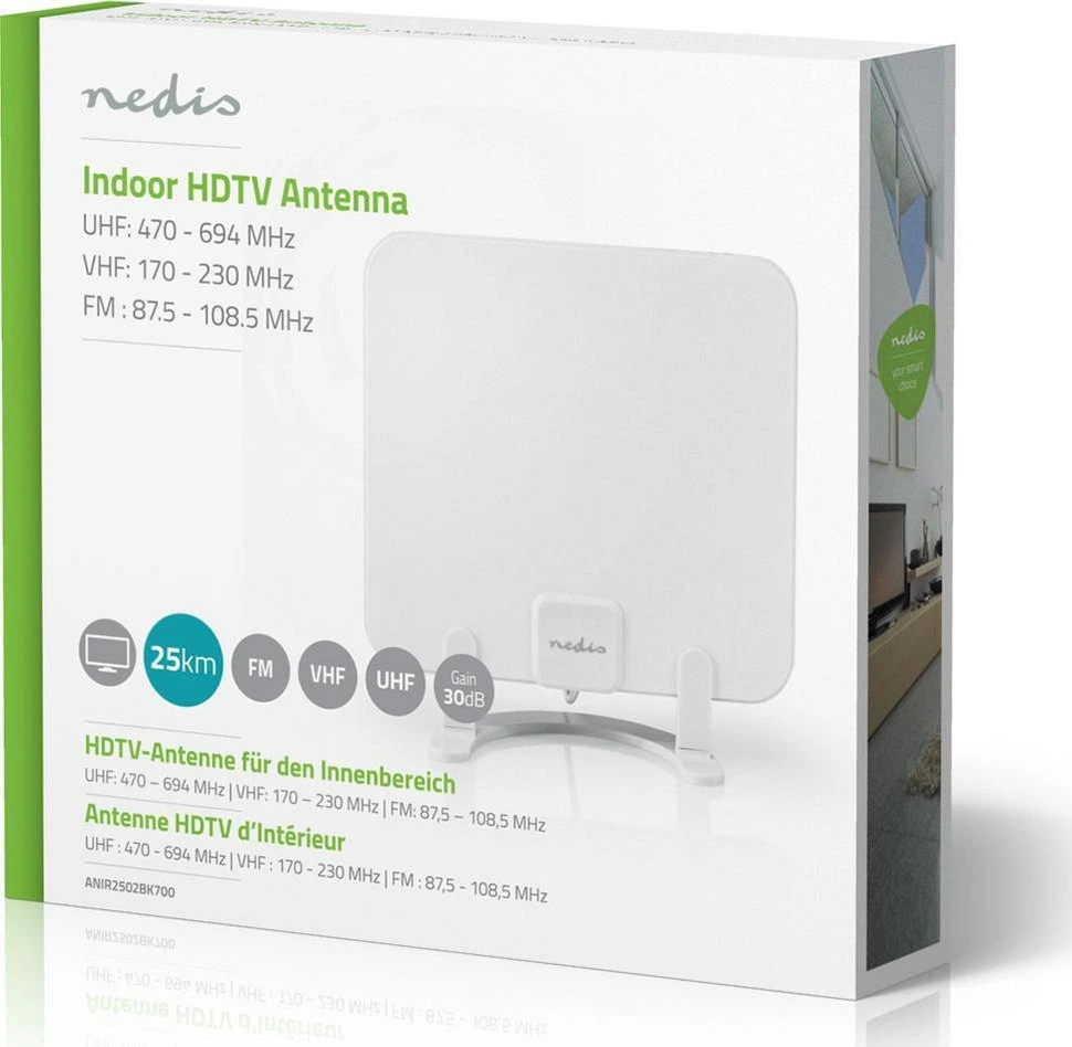 „Nedis ANIR2502BK700“ RTV antena, skirta vidaus patalpoms, TV antena