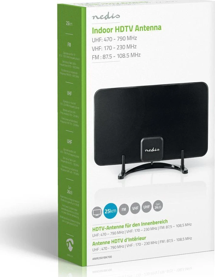 „Nedis RTV“ antena, skirta vidaus televizijai, „NEDIS ANIR2501BK700“.