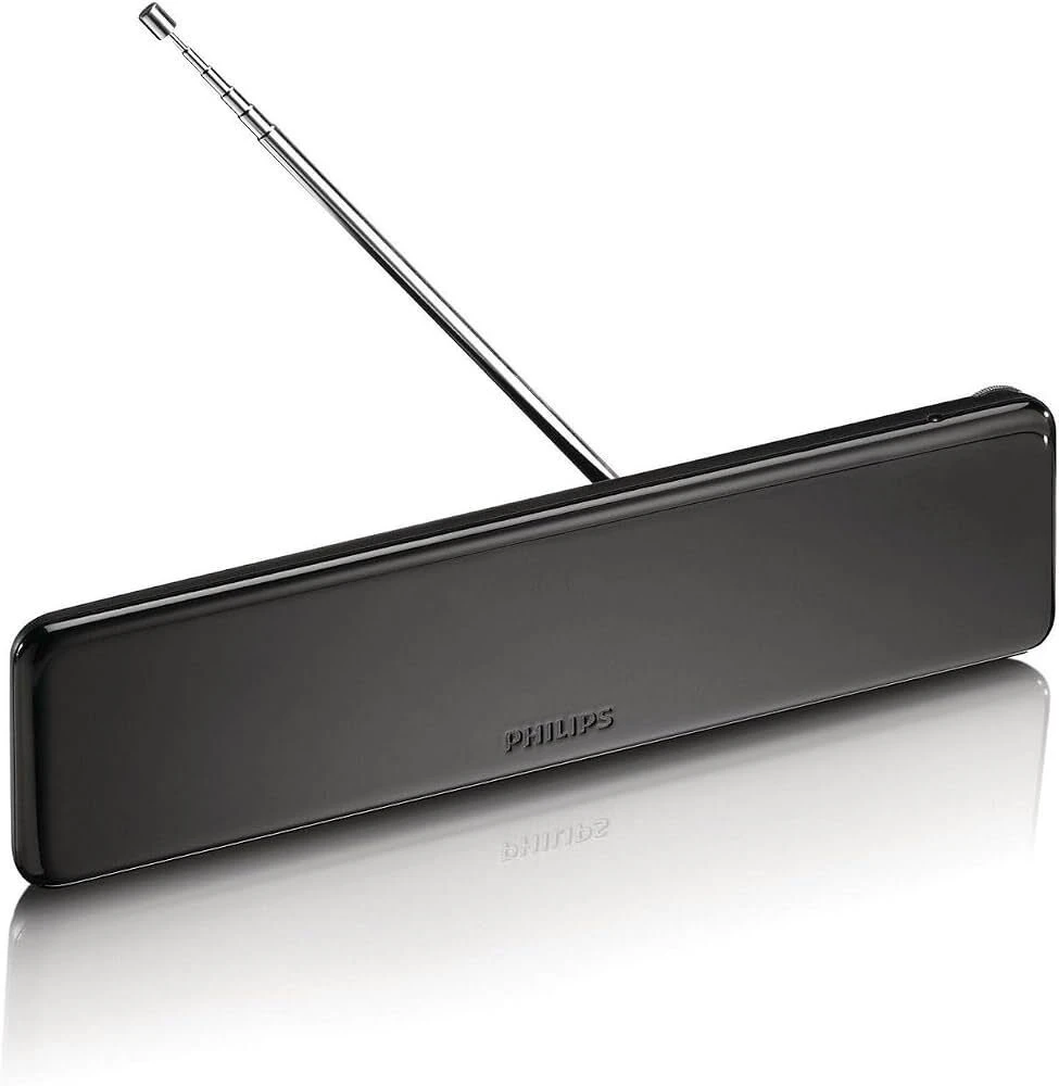 Philips vidinė TV antena su stiprinimo reguliavimu, koaksialinis kabelis 1,8 m, 75 omų, 3G/4G, DVB-T/T2