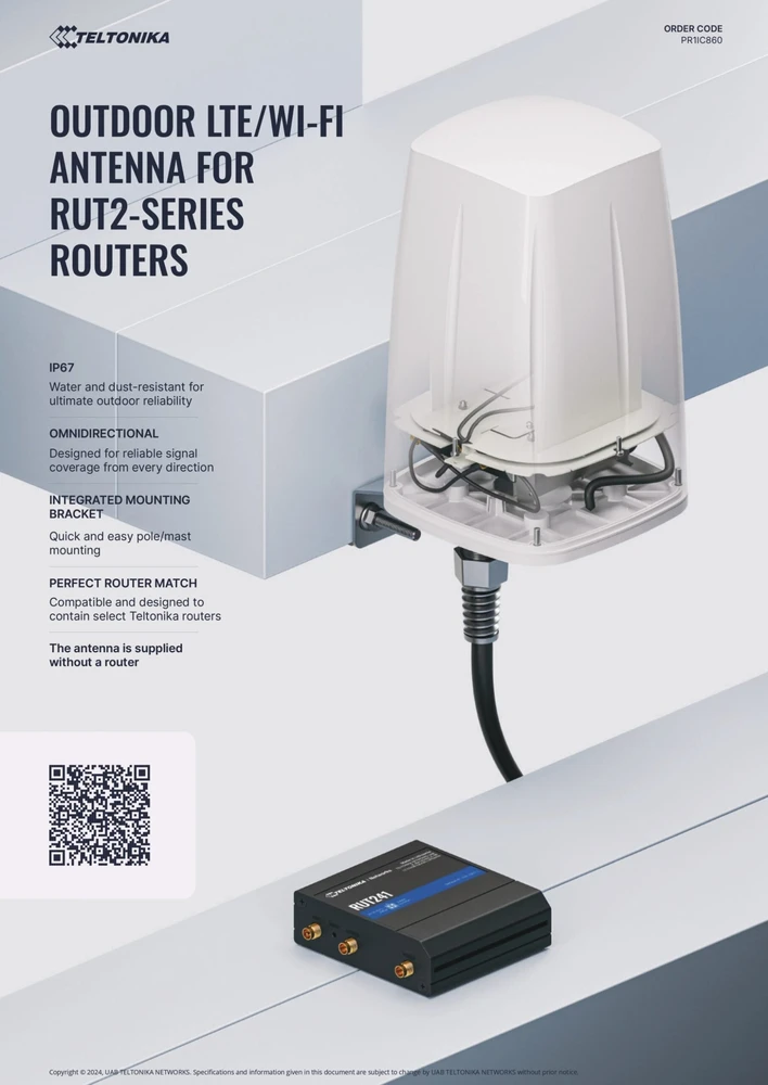 Teltonika PR1IC860 antena, 6 dBi SMA įvairiakryptė antena
