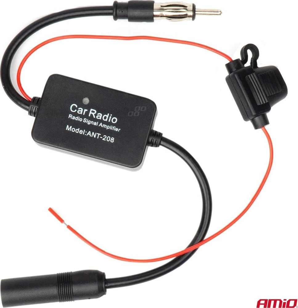 Anti-interferencinis automobilio antenos stiprintuvas 12V AMIO-04133