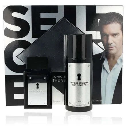 Set Antonio Banderas: The Secret Eau De Toilette For Men, 50 ml + The Secret Anti-Perspirant Dezodorantas Purškiklis For Men, 150 ml