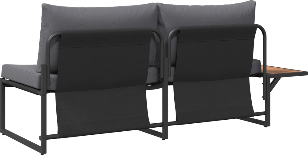 Sodo sofa su pagalve Antracitas 200,5 x 70 x 85,5 cm Plienas