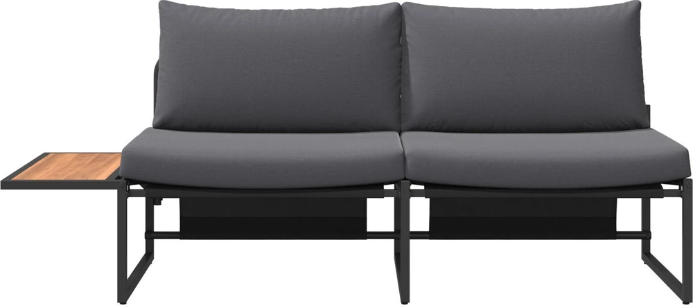Sodo sofa su pagalve Antracitas 200,5 x 70 x 85,5 cm Plienas