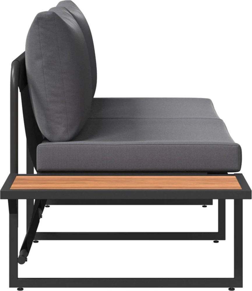 Sodo sofa su pagalve Antracitas 200,5 x 70 x 85,5 cm Plienas