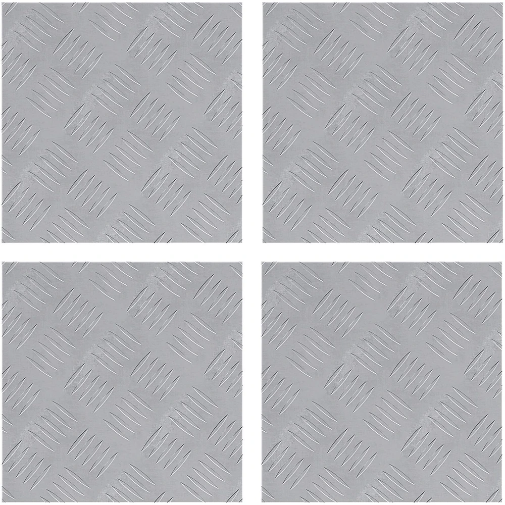 Laiptų danga 4 vnt. 30 x 30 cm Sidabro Aliuminis Kvadrato