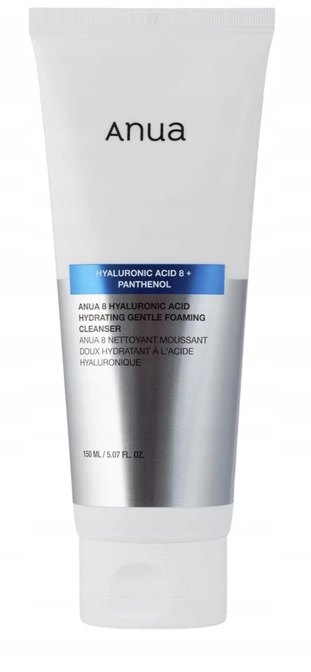 Anua 8 Hyaluronic Acid Hydrating Gentle Foaming Valiklis valomosios veido putos, 150 ml