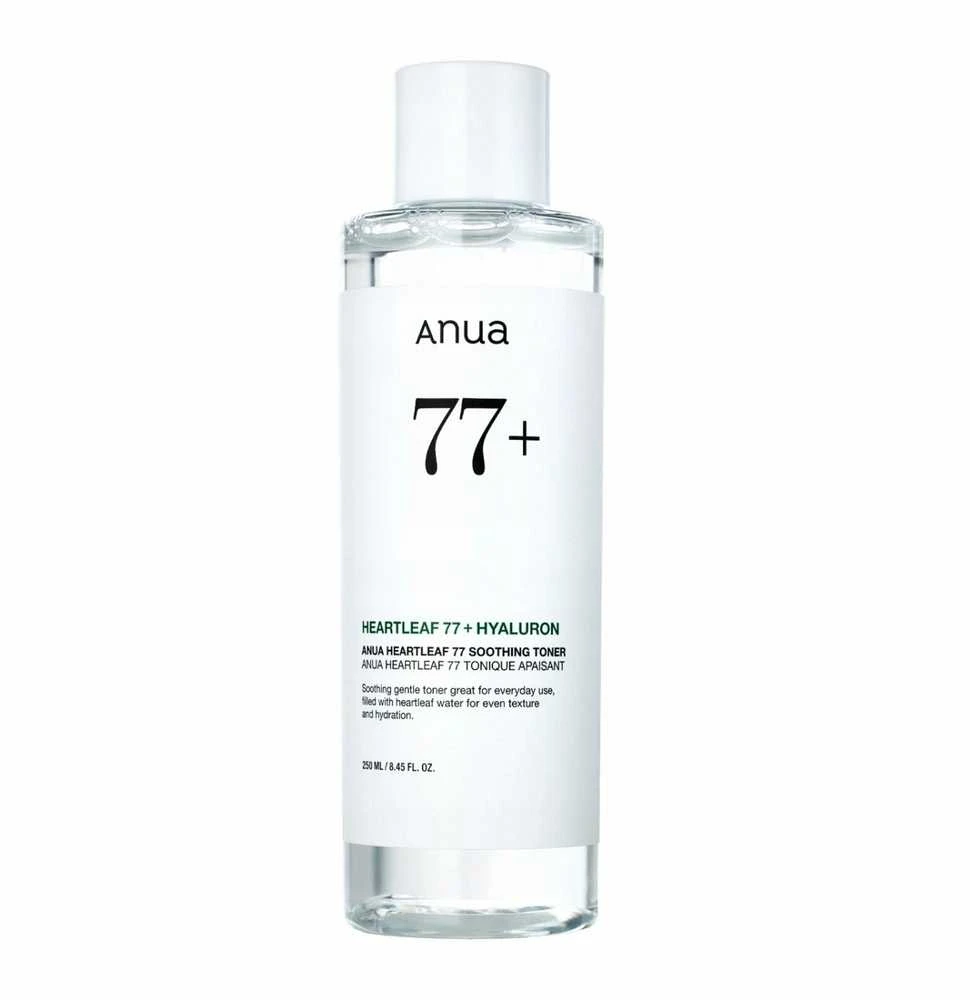 Anua Heartleaf 77+ Hyaluron Soothing Toneris raminamasis veido tonikas, 250 ml