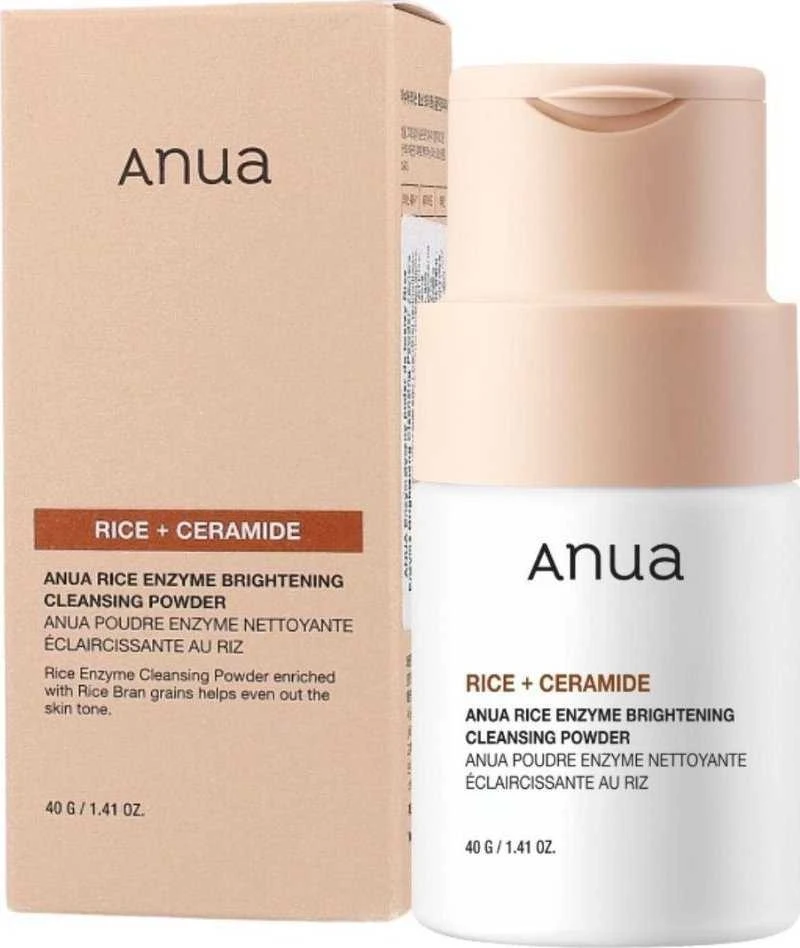 Anua Rice + Ceramide Enzyme Brightening Valomasis Pudra enziminė veido valomoji pudra, 40 g