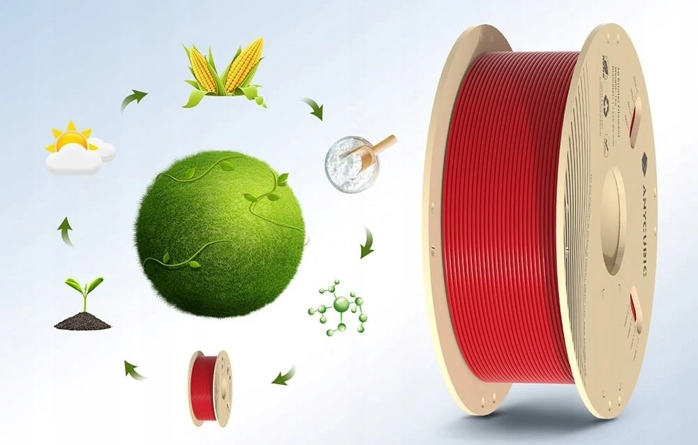 PLA Anycubic 1 KG Filament (Raudona)