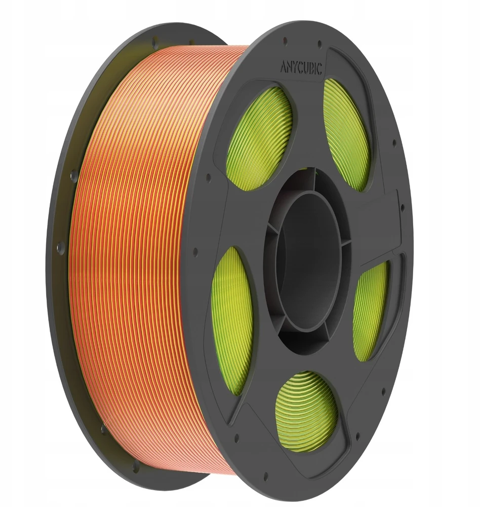 Anycubic PLA Silk Filament Tri-Color: Raudona Geltona Žalias (AHSC15-10)