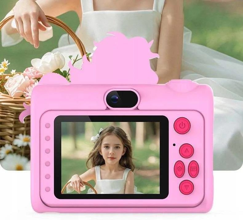 Xrec Aparat Skaitmeninis 40mp Kamera Hd Obiektyw Selfie Dla Dziecka Gry Mp3 / Xrec H05 / Rožinė Vienaragis