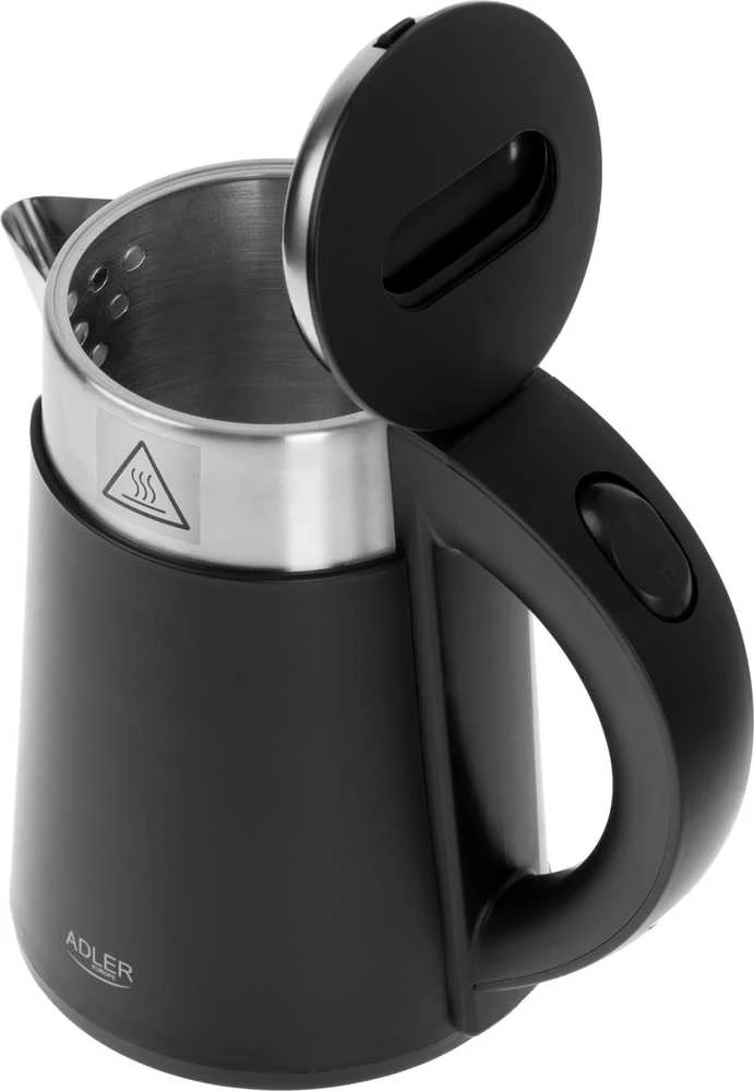 Adler | Virdulys | AD 1372 | Electric | 800 W | 0.6 L | Plastic/Nerūdijantis plienas | 360° rotational base | Juodas
