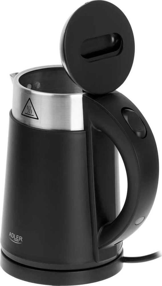 Adler | Virdulys | AD 1372 | Electric | 800 W | 0.6 L | Plastic/Nerūdijantis plienas | 360° rotational base | Juodas