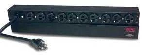 APC Rack PDU, bazinis, 1U, 20A, 120V, juodas, NEMA 5-20P, 10x NEMA 5-20R, 3,66 m, 120 V, 50–60 Hz