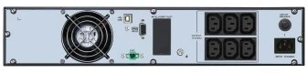 APC Easy UPS On-Line, 1000 VA / 900 W ličio jonų, stelažas / bokštas 2U, 230 V, 6 IEC C13 lizdai, išmanusis kortelės lizdas, su bėgelio rinkiniu